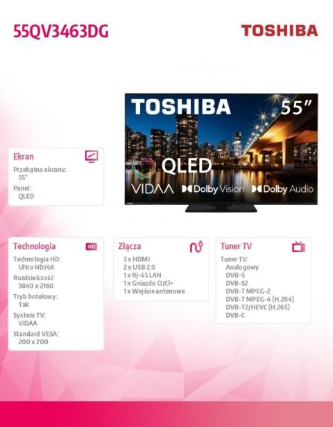 Telewizor QLED 55 cali 55QV3463DG Telewizor QLED 55 cali 55QV3463DG