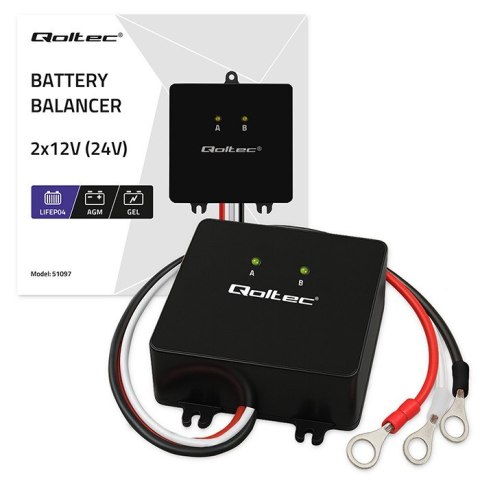 Balanser napięcia 24V do akumulatorów 2x12V | 5A | LiFePO4 AGM GEL Balanser napięcia 24V do akumulatorów 2x12V | 5A | LiFePO4 AGM GEL