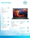 Laptop Dell 15 DC15255 W11P R3-7320U/8GB/512GB SSD/AMD Radeon 610M/WLAN + BT/15.6 FHD/Backlit Kb/3 Cell/65W/3YPS Carbon Black (P
