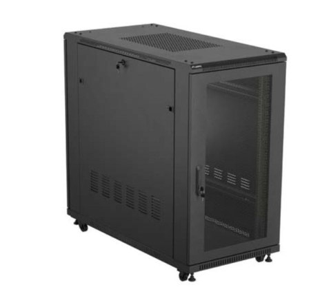 Szafa instalacyjna rack stojąca 19" 22U 600x1200 czarna drzwi perforowane (flat pack) Szafa instalacyjna rack stojąca 19" 22U 600x1200 czarna drzwi perforowane (flat pack)