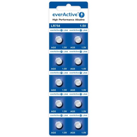 Baterie alkaliczne mini AG5/G5/LR754/LR48 blister 10 szt.