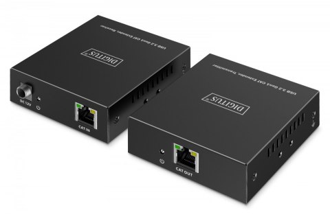 Przedłużacz (extender) po skrętce kat.6A USB 3.1 Gen1 do 100m, 3x USB-A, 1x USB-C do 5 Gbps, 1x RJ45 (Gigabit Ethernet) - zesta Przedłużacz (extender) po skrętce kat.6A USB 3.1 Gen1 do 100m, 3x USB-A, 1x USB-C do 5 Gbps, 1x RJ45 (Gigabit Ethernet) - zesta