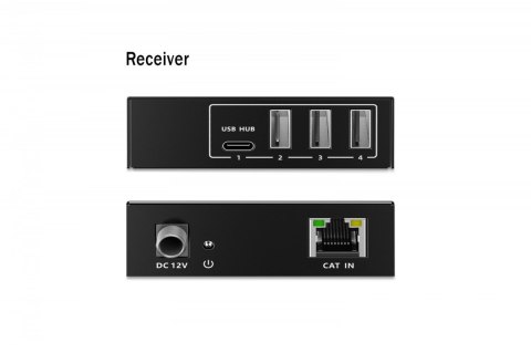 Przedłużacz (extender) po skrętce kat.6A USB 3.1 Gen1 do 100m, 3x USB-A, 1x USB-C do 5 Gbps, 1x RJ45 (Gigabit Ethernet) - zesta Przedłużacz (extender) po skrętce kat.6A USB 3.1 Gen1 do 100m, 3x USB-A, 1x USB-C do 5 Gbps, 1x RJ45 (Gigabit Ethernet) - zesta