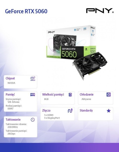 Karta graficzna GeForce RTX 5060 8GB 2F Karta graficzna GeForce RTX 5060 8GB 2F