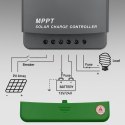 Solarny regulator ładowania MPPT z czujnikiem temperatury 10A | 12V/24V | LCD | 2xUSB | Bluetooth | APP | GEL | LiFePO4