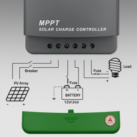 Solarny regulator ładowania MPPT z czujnikiem temperatury 10A | 12V/24V | LCD | 2xUSB | Bluetooth | APP | GEL | LiFePO4 Solarny regulator ładowania MPPT z czujnikiem temperatury 10A | 12V/24V | LCD | 2xUSB | Bluetooth | APP | GEL | LiFePO4