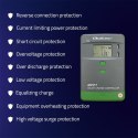 Solarny regulator ładowania MPPT z czujnikiem temperatury 10A | 12V/24V | LCD | 2xUSB | Bluetooth | APP | GEL | LiFePO4