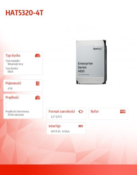 Dysk HDD 4TB SATA 7,2k 3.5 cala HAT5320-4T 5Y Dysk HDD 4TB SATA 7,2k 3.5 cala HAT5320-4T 5Y
