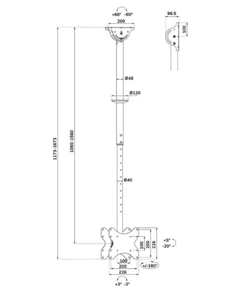 Uchwyt do TV/LCD CL35-340BL22 23-42 cale 45kg Uchwyt do TV/LCD CL35-340BL22 23-42 cale 45kg