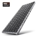Klawiatura HMC-KB-NRD USB-C 5Gbps z wieloportowy hub 9in1, SD/microSD, 3x USB-A, HDMI 4K/60Hz, PD 100W, Audio, Nordic layout, 60