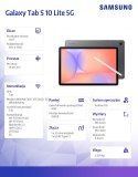 Tablet Galaxy Tab S10 Lite X406 10.9 cala 5G 8/256GB szary