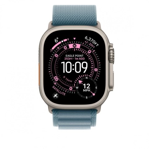 Opaska Alpine w kolorze jasnoniebieskim do koperty 49 mm - rozmiar S - elementy z tytanu w kolorze naturalnym Opaska Alpine w kolorze jasnoniebieskim do koperty 49 mm - rozmiar S - elementy z tytanu w kolorze naturalnym