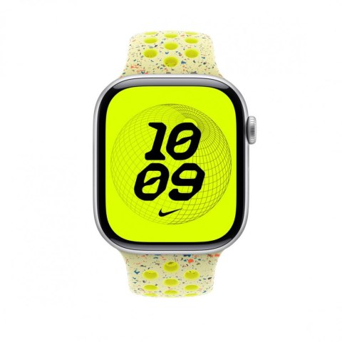 Pasek sportowy Nike w kolorze promiennym zielonożółtym do koperty 46 mm - rozmiar S/M Pasek sportowy Nike w kolorze promiennym zielonożółtym do koperty 46 mm - rozmiar S/M
