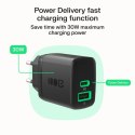 Ładowarka sieciowa 30W 1xUSB-C 1xUSB-A czarna