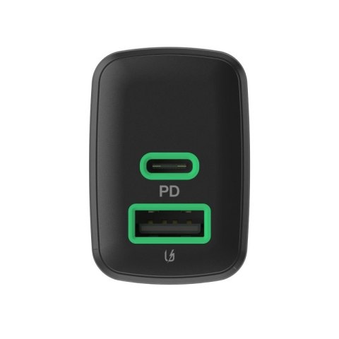Ładowarka sieciowa 30W 1xUSB-C 1xUSB-A czarna Ładowarka sieciowa 30W 1xUSB-C 1xUSB-A czarna