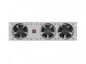 Panel wentylacyjny pionowy 19 cali 3U do szaf rack, trzy wentylatory, 230V, szary