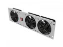 Panel wentylacyjny pionowy 19 cali 3U do szaf rack, trzy wentylatory, 230V, szary