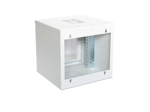 Szafa krosowa wisząca niedzielona 10 cali 6U 300x315x306 mm, drzwi szklane, kolor szary Szafa krosowa wisząca niedzielona 10 cali 6U 300x315x306 mm, drzwi szklane, kolor szary