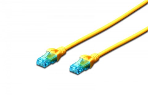 Patch cord U/UTP kat.5e PVC 10m Żółty Patch cord U/UTP kat.5e PVC 10m Żółty