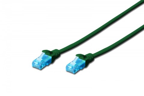 Patch cord U/UTP kat.5e PVC 1m zielony Patch cord U/UTP kat.5e PVC 1m zielony