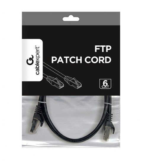 Patch cord ekranowany FTP kat.6 osłonka zalewana 1M czarny Patch cord ekranowany FTP kat.6 osłonka zalewana 1M czarny