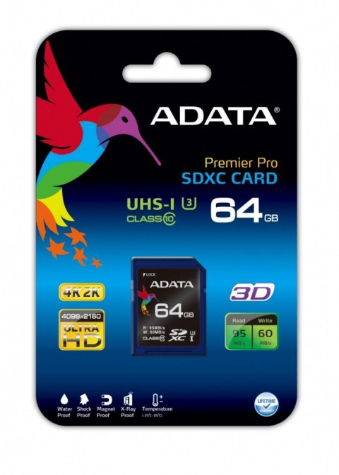 SD XC Premier Pro 64GB UHS-1 U3/Class10 4K SD XC Premier Pro 64GB UHS-1 U3/Class10 4K