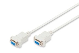 Kabel połączeniowy RS232 null-modem Typ DSUB9/DSUB9 Ż/Ż 1,8m Szary