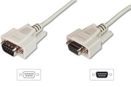 Kabel przedłużający RS232 1:1 Typ DSUB9/DSUB9 M/Ż 10m Szary