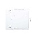 Szafa wisząca dwusekcyjna 19 12U 635/600/600mm, drzwi szklane, szara (RAL 7035), zmontowana