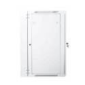 Szafa wisząca dwusekcyjna 19 18U 901/600/600mm, drzwi szklane (RAL 7035), zmontowana Szara