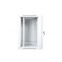 Szafa wisząca jednosekcyjna 19 12U 635/600/450mm, drzwi szklane, szara (RAL 7035), zmontowana
