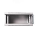 Szafa wisząca jednosekcyjna 19 4U 279/600/450mm, drzwi szklane, szara (RAL 7035), zmontowana