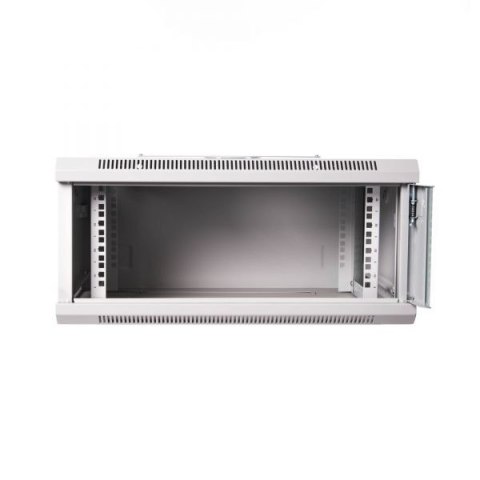 Szafa wisząca jednosekcyjna 19 4U 279/600/450mm, drzwi szklane, szara (RAL 7035), zmontowana Szafa wisząca jednosekcyjna 19 4U 279/600/450mm, drzwi szklane, szara (RAL 7035), zmontowana