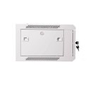 Szafa wisząca jednosekcyjna 19 cali 6U 368/600/450mm, drzwi szklane, szara (RAL7035), zmontowana