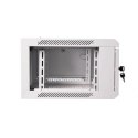 Szafa wisząca jednosekcyjna 19 cali 6U 368/600/450mm, drzwi szklane, szara (RAL7035), zmontowana