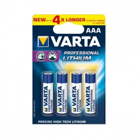Baterie litowe R3(AAA) professional 4 sztuki