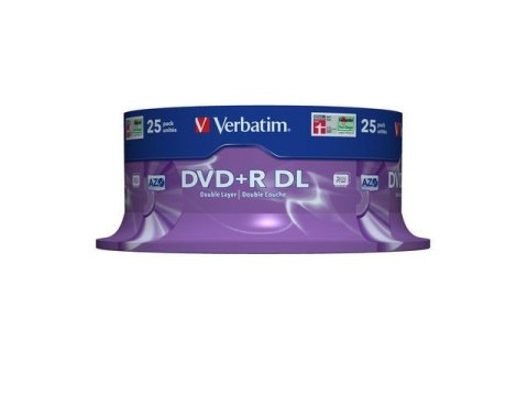 DVD+R 8x 8.5GB 25P CB Double Layer 43757 DVD+R 8x 8.5GB 25P CB Double Layer 43757