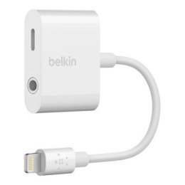 Adapter przejsciówka Lightning do miniJack/Lightning 0,15m biały