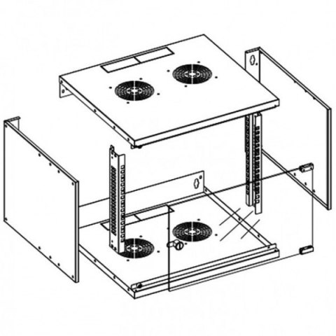 Szafa wisząca ECO 19cal i 6U/320mm czarna Szafa wisząca ECO 19cal i 6U/320mm czarna