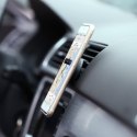 Uchwyt samochodowy magnetyczny na telefon, kratki, czarny