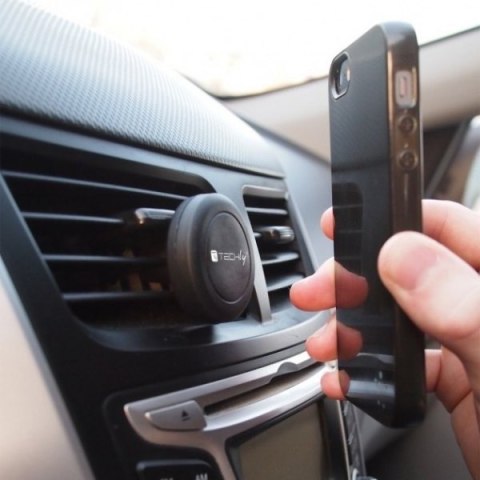 Uchwyt samochodowy magnetyczny na telefon, kratki, czarny Uchwyt samochodowy magnetyczny na telefon, kratki, czarny