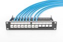 Patch panel 10, 12 port Keystone, pusty, Czarny