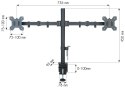 Podwójne ramię biurkowe LED/LCD 13-27 cali 2x10kg VESA regulowane