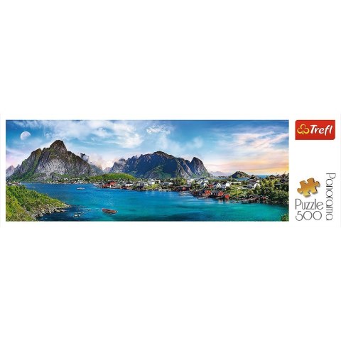 Puzzle 500 elementów Panorama - Archipelag Lofoty, Norwegia Puzzle 500 elementów Panorama - Archipelag Lofoty, Norwegia