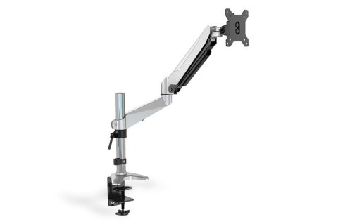 Ramię biurkowe pojedyńcze z zaciskiem, 1xLCD, max. 27", max. 8kg, uchylno-obrotowe 360° (PIVOT)