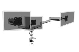 Ramię biurkowe potrójne z zaciskiem, regulowane, 3xLCD, max. 27