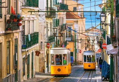 Puzzle 1000 elementów - Lizbońskie tramwaje, Portugalia Puzzle 1000 elementów - Lizbońskie tramwaje, Portugalia