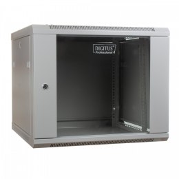Szafa sieciowa wisząca 19 cali 9U rack 600x600, drzwi szyba, niedzielona, niezłożona, Szara