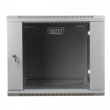 Szafa sieciowa wisząca 19 cali 9U rack 600x600, drzwi szyba, niedzielona, niezłożona, Szara
