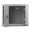 Szafa sieciowa wisząca 19 cali 9U rack 600x600, drzwi szyba, niedzielona, niezłożona, Szara